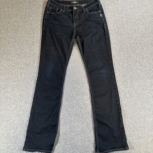 Silver Jeans Avery Slim Bootcut Dark Wash W31 L37 Raw Hem Distressed Jeans